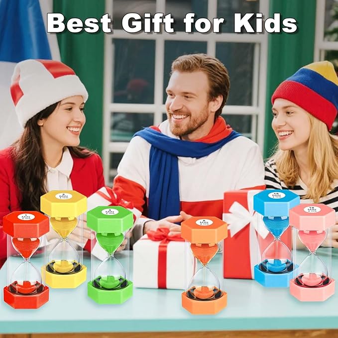 Hourglass 60 Minute Sand Timer, Plastic Orange Sand Clock 60 Min, Colorful Hour Glass Sandglass for Classroom Gmaes Decor (Orange)